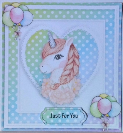 unicorn Happy birthday card with numbers by Hazel Underwood