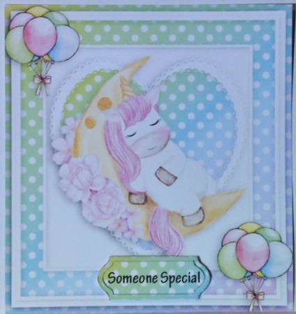 unicorn Happy birthday card with numbers by Hazel Underwood