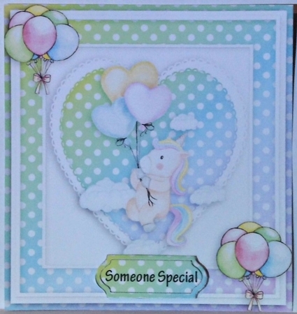 unicorn Happy birthday card with numbers by Hazel Underwood