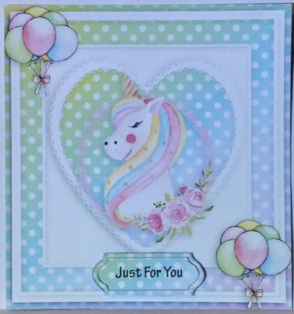 unicorn Happy birthday card with numbers by Hazel Underwood