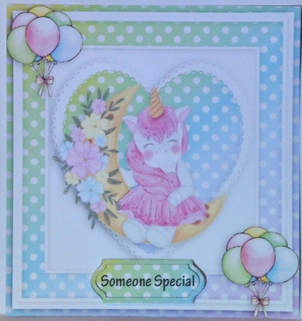 unicorn Happy birthday card with numbers by Hazel Underwood