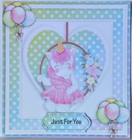 unicorn Happy birthday card with numbers by Hazel Underwood