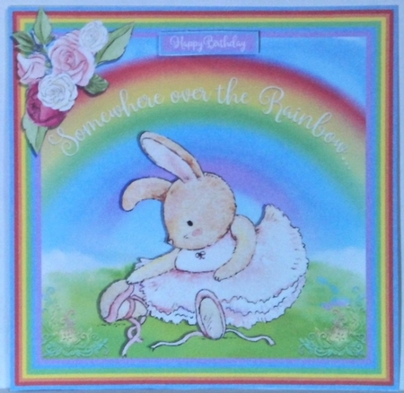 RAINBOW BUNNY 6x6 by Hazel Underwood