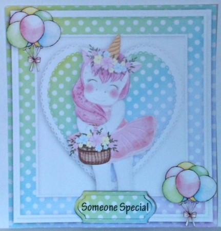 unicorn Happy birthday card with numbers by Hazel Underwood