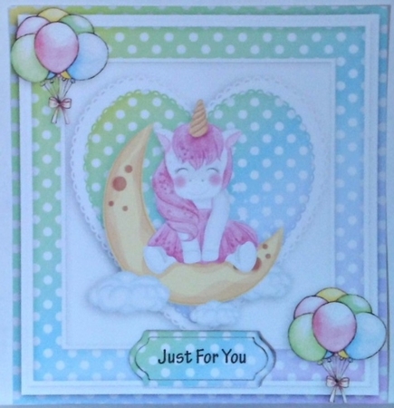 unicorn Happy birthday card with numbers by Hazel Underwood