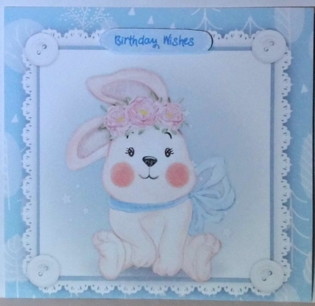 Rabbits Blue Blow by Hazel Underwood