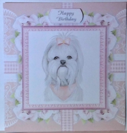 Cute Dog In Floral Frame 8x8 Mini Kit by Hazel Underwood