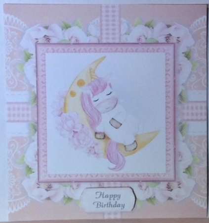 Cute Unicorn In Floral Frame 8x8 Mini Kit by Hazel Underwood
