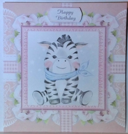 Cute Zebra In Floral Frame 8x8 Mini Kit by Hazel Underwood