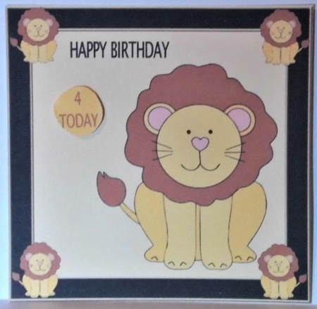 Lion Birthday aprox 7x7inch by Hazel Underwood