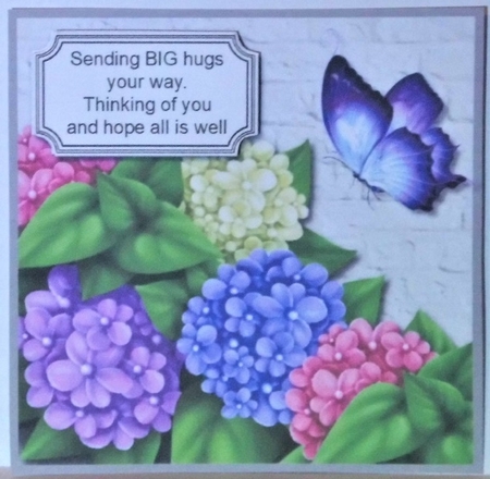 Missing you, sending hugs, floral by Hazel Underwood