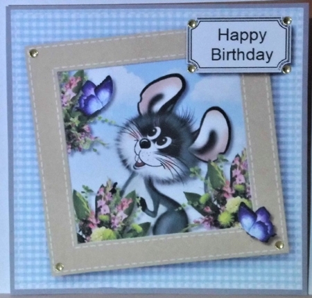 Cute mouse with flowers by Hazel Underwood