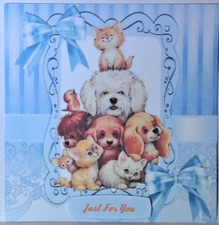  4 Cute best of friends together card fronts with bows 8x8 mini kit by Hazel Underwood