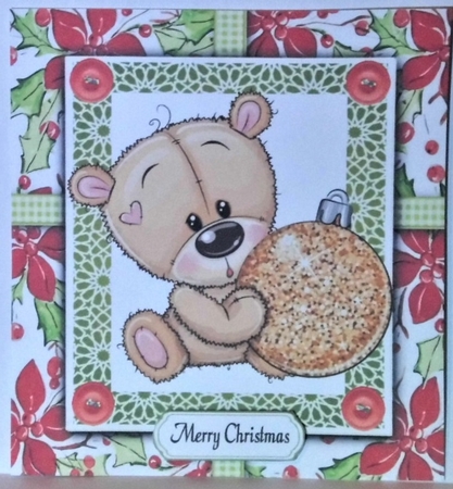 Gorgeous Brown Bear With Bauble 8x8 Mini Kit by Hazel Underwood