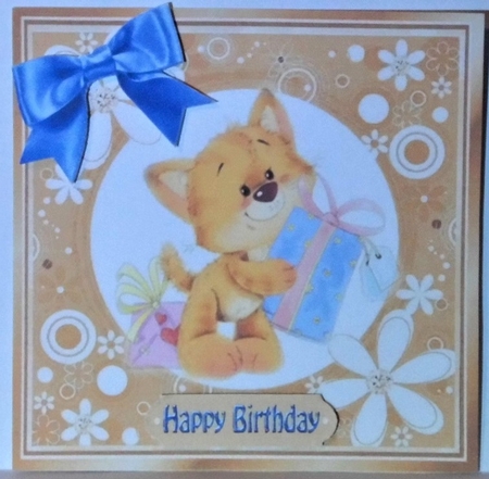 4 Cute Ginger Kittens with bows card fronts 7x7 by Hazel Underwood