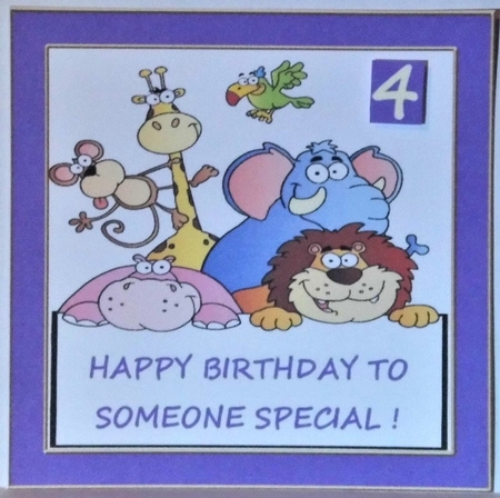 Animal birthday Design approx 7inches x 7inches  by Hazel Underwood