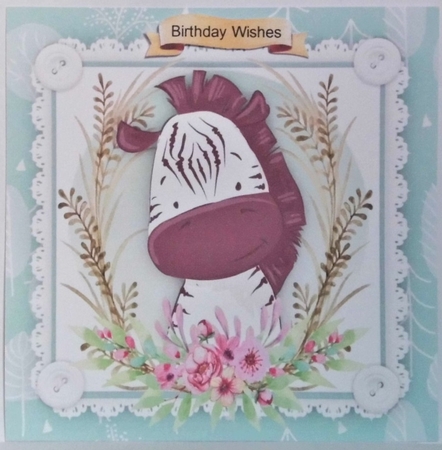 Lovely Zebra in the Flowers by Hazel Underwood