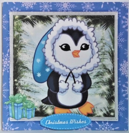 Cute Penguin in Blue Hat by Hazel Underwood