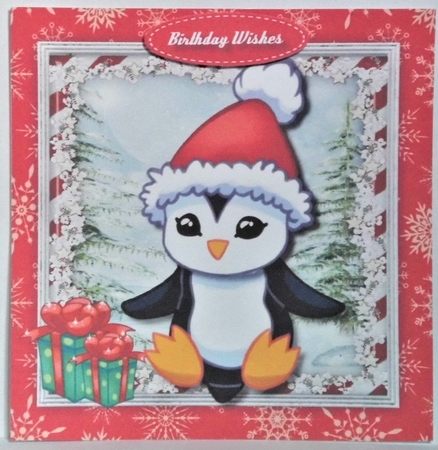 Cute Penguin in Christmas Hat by Hazel Underwood