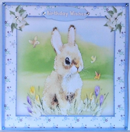 Cute Rabbit in the Flowers by Hazel Underwood