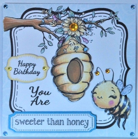 Sweet Bee Card Front by Hazel Underwood