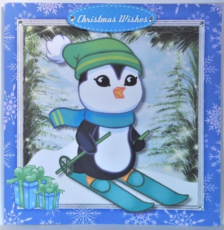 6, Christmas Penguins + 2 Blank Incerts by Hazel Underwood