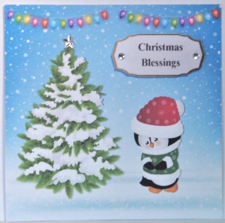 CHRISTMAS PENGUIN 6X6 by Hazel Underwood