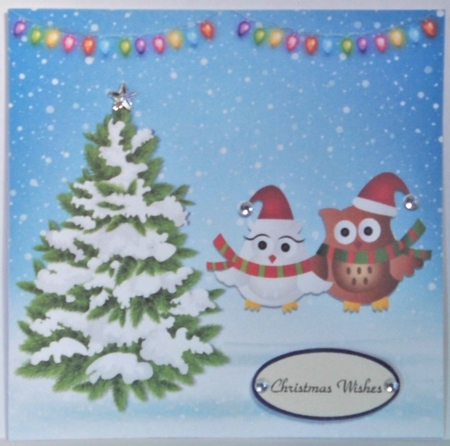 CHRISTMAS OWLS 6X6 by Hazel Underwood