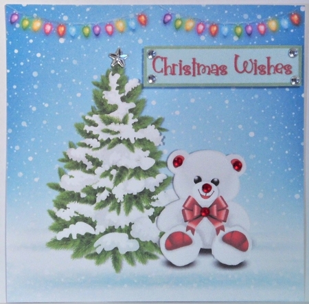 WHITE CHRISTMAS TEDDY 6X6 by Hazel Underwood