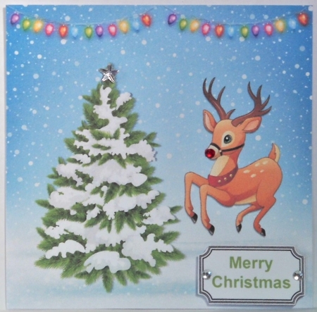 RUDOLPH FLYING 6X6 by Hazel Underwood
