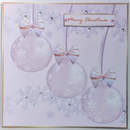 Christmas Baubles In Lilac Topper by Hazel Underwood