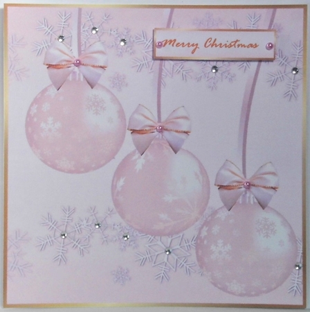 Christmas Baubles In Pink  Topper by Hazel Underwood