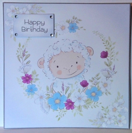 Cute Animals Floral Wreath - Lamb by Hazel Underwood