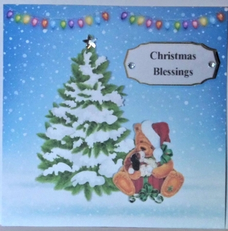 CHRISTMAS TEDDY & DOG by Hazel Underwood