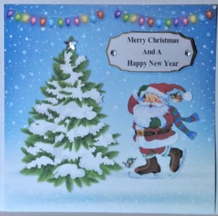 SKATING SANTA by Hazel Underwood