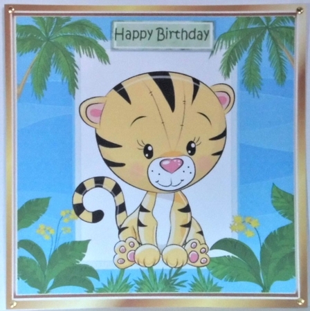 Lovely tiger in jungle frame 8x8 by Hazel Underwood