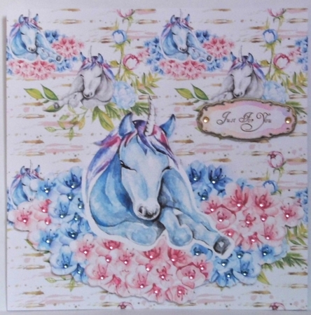 Unicorn Seamless Pattern unicorn designer paper digital paper peonies floral printable fabric, nursery illustration baby unicorn  by Hazel Underwood