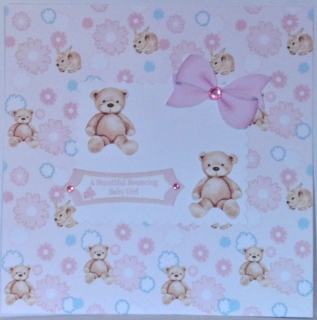 Pink Baby Paper Pack, Pastel Nursery Baby Girl Skrapbook, Cute Teddy Bear Bunny, Spring, Printables, Pastel Digital Background Floral Patterns by Hazel Underwood