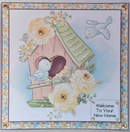 Welcome To Your New Home - Yellow Roses 8x8 by Hazel Underwood