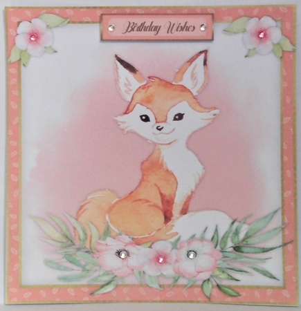Beautiful Fox and Flowers by Hazel Underwood