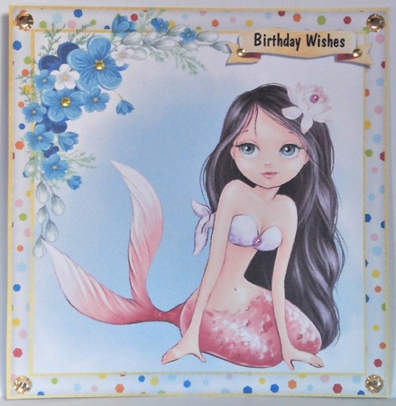 4, Beautiful Mermaid Card Fronts  by Hazel Underwood
