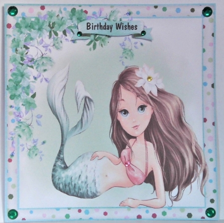 4, Beautiful Mermaid Card Fronts  by Hazel Underwood