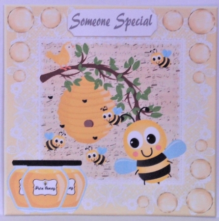3 Bee themed card fronts/toppers by Hazel Underwood