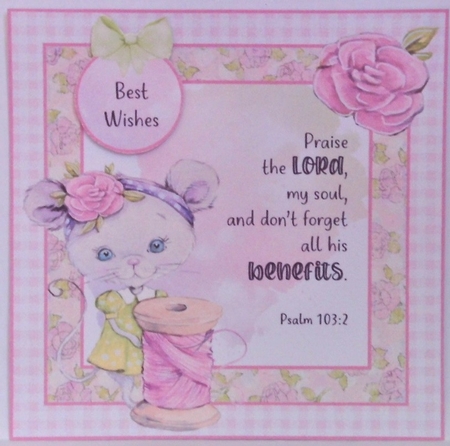 Sewing Mouse Optional Bible Verse Card Kit  by Hazel Underwood