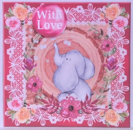 3 Cute floral elephant card fronts/toppers 2 by Hazel Underwood