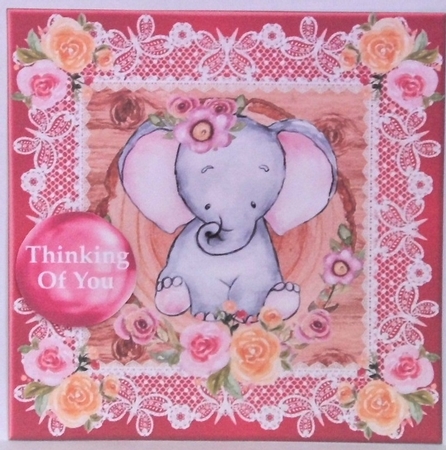3 Cute floral elephant card fronts/toppers 3 by Hazel Underwood