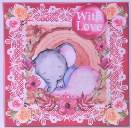 3 Cute floral elephant card fronts/toppers 4 by Hazel Underwood