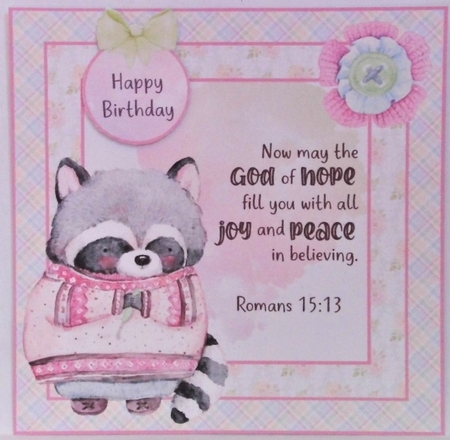 Crocheting Raccoon Optional Bible Verse Card Kit  by Hazel Underwood