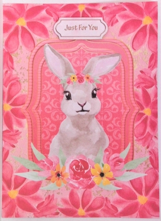 Large floral bunny topper by Hazel Underwood