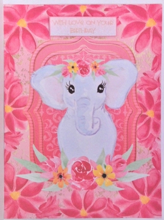 Large floral elephant topper by Hazel Underwood